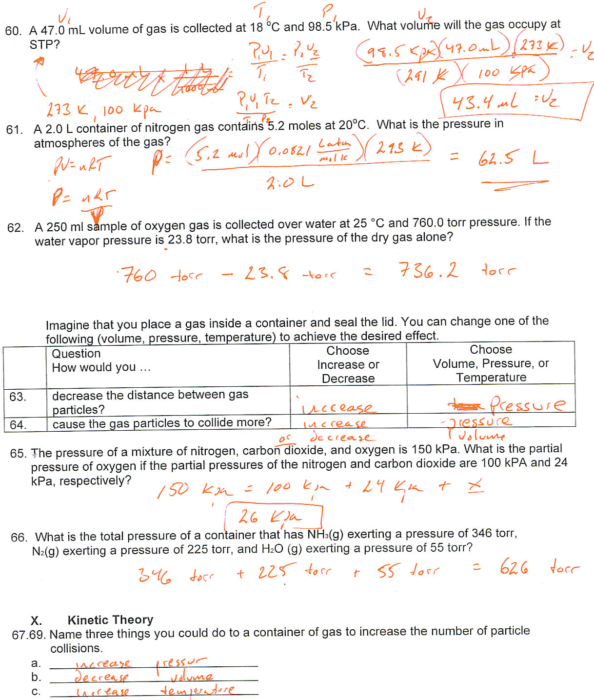 Honors Chemistry Final Exam Review Packet Answer Key